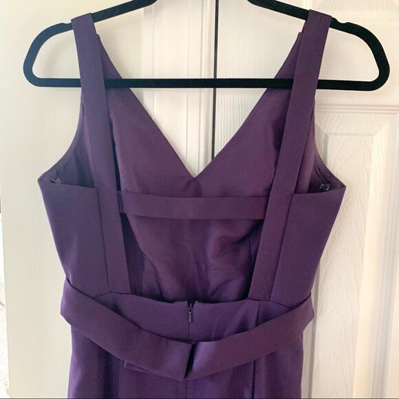 White by Vera Wang Bridesmaid or Formal Dress in Purple Plum Crepe - Picture 4 of 13